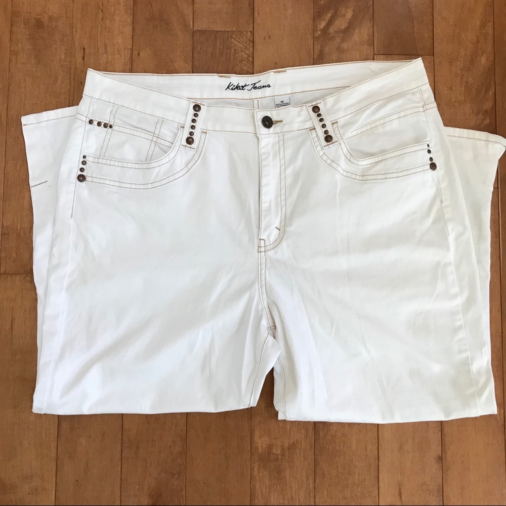 KIKIT Jeans White Capris Sz 14